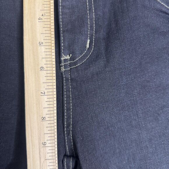 CAbi Jeans Womens 6 Black Straight Leg Stretch Denim jean Contrast Stitch - Picture 7 of 10